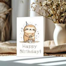 Heartwarming, Charming Sloth-Themed Birthday Card - Perfect For Family, Friends & Colleagues | Creative Greeting Card With Unique Design