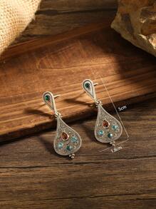 1 par de pendientes de estilo bohemio con diseño único vintage, apropiados para el uso diario de la mujer