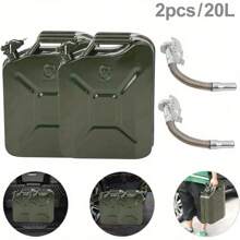 Trintion 2Pcs Jerry Can Metal Petrol Can With Spout Motorcycle Fuel Store Container 20L For Store Petrol Green - 變體1 - 查看 1
