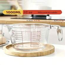 1pc Glass Measuring Cup With Handle And Measurement Markings - Heat Resistant, Microwave And Oven Safe, For Baking And Cooking - Multicolor - View 10