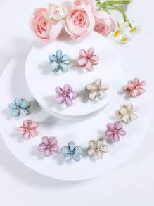 3 Stück/4 Stück/6 Stück/12 Stück blumenförmige Metalllockenklemmen für Mädchen, niedlich, minimalistisch, vielseitig für den täglichen Gebrauch, Frühjahr/Sommer Styles