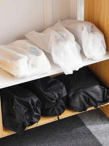 10PCS Non-Woven Shoe Bag Drawstring Storage Bag Tie-Down White Shoes Dust-Proof And Yellow Drying Bag Travel Shoe Cover