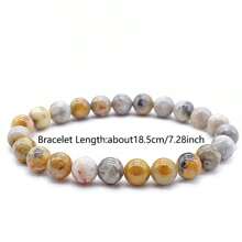 1 件 8 毫米时尚天然石疗愈水晶弹力串珠手链可作为珠宝礼物