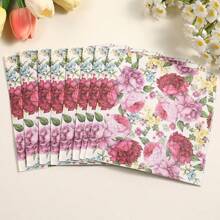 33*33CM 双层春季花卉印花纸餐巾，派对装饰餐巾，适用于酒店、咖啡厅、生日、家庭聚会 - 彩色 - 查看 4