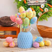 1/6pcs Happy Easter Cute Foam Egg Decorations, 8.26 Inch, Beautiful & Adorable - Suitable For Vase, Core Decor, Outdoor Garden, Birthday Party, Window Desk, Home Decor, Best Gift