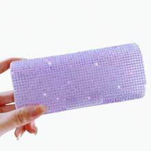1pc Shiny Diamond-Shaped Multi-Function Storage Box, Suitable For Car Storage, Eyeglasses, Jewelry, Earphones, Cables