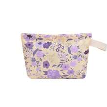 1pc Yellow Bottom Purple Flower Niche High-Grade Cosmetic Bag Portable Skincare Storage Bag Going Out Toiletry Bag Travel Essentials Holiday Essentials