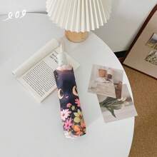 1pc Floral Cat Cartoon Pattern Foldable Umbrella, Sun-Proof & Rainproof Dual Use Automatic Open Close Portable Umbrella, Suitable For Students & Women Summer Cooling, Beach, Travel