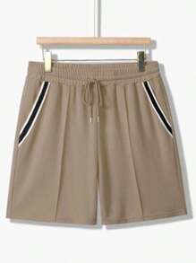 Traje deportivo informal de hombre (camiseta de manga corta + pantalones cortos) - Caqui - Ver 4