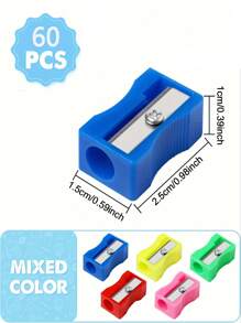 60 piezas/120 piezas Sacapuntas sueltos, sacapuntas de mano de bolsillo mini coloridos para volver al colegio