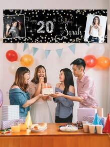 Personalized Custom Birthday Banner Customize Your Own Photo/Design/Artwork/Text Birthday Party Backdrop Poster Decoration Diy Gifts,Graphic Print - Multicolor - View 5