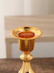 1 Set European Style Metallic Die-Cast Zinc Alloy 5-Head Candle Holder Decor, Luxury Gold Color, Suitable For Restaurants, Hotels, Bars, Living Rooms, Dining Tables, Romantic Atmosphere, Holidays, Weddings, Anniversaries, Corporate Events, Churches