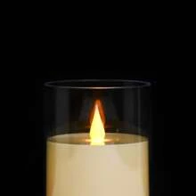 3 件套复活节/婚礼/生日装饰蜡烛、杯蜡 LED 电子蜡烛灯、无焰摇曳烛台灯、节日派对小夜灯 - 彩色 - 查看 2