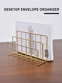 桌面邮件整理器文件整理器金属线邮件分类器信件整理器杂志架用于信件、邮件、书籍、明信片、小册子、邮件架（3 个插槽，）