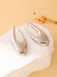 2 件简约圆形耳环，银色和金色几何吊坠耳环，女士时尚配饰 - style 1 - 查看 8