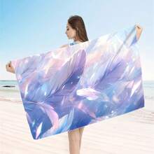 1pc Feather Pattern Extra Large Beach Towel - Soft, Light-Weight, Absorbent Polyester Bath Towel, Suitable For Travel, Swimming, Camping, Yoga, Beach Party, Fitness And Seaside Vacation, Perfect Gift For Family And Friends Mother's Day Flowers, Personalized Gifts For Mom, Last Minute Gifts, Mother's Day Ideas, Mothering Sunday Gifts, Handmade Cards For Mum, Best Mother's Day Gifts Under $50 Summer, Holiday