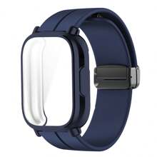 Magnetisches Silikonarmband + Hülle kompatibel mit Xiaomi Redmi Watch 5 Active Lite Smartwatch Armband und Hülle kompatibel mit Redmi Watch 5 Active Lite