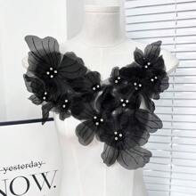 手工刺绣串珠贴花缀饰连衣裙蕾丝花朵服饰配件 - 彩色 - 查看 5