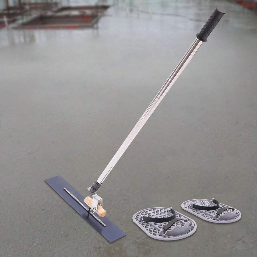 kangten Long Handle Concrete Trowel Cement Surface Smoothing Tool With Finishing Shoes - 均碼 - 查看 1