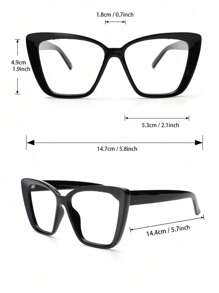1pc/20pcs Women Oversized Cat Eye Plastic Windproof Daily Plano Lenses Multicolor Classic Elegant Modern Simple Style Basics Minimalist Clear Eyeglasses Combination For Back To School Cosplay Reading Suitable For All Face Shapes Accessories