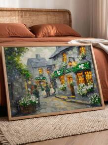 可爱的圣帕特里克村墙壁艺术、圣帕特里克节彩虹印花、春季圣帕特里克墙壁艺术、现代家居装饰、适用于客厅装饰、卧室装饰、无框架。