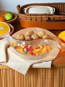 2pcs Premium New Fish-Shaped Glass Fruit Plates, Nordic Style Creative Food Serving Tray, Lucky Koi Fish Design Plate For Party, Snacks, Candy Dish & Home Decoration