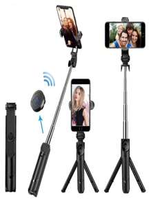Selfie Stick Self Tripod Monopod With Remote Control Youtuber Video Recording Kit - Random Color - View 1