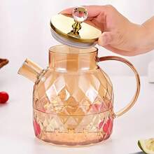 1pc New High Borosilicate Amber Glass Pitcher With Handle, Large Capacity Cold Water Jug, Home Use - Transparent - View 3