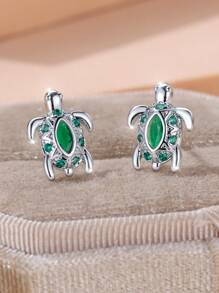 Vanel 2pcs/Set Classic Beach Style Sea Turtle Design Earrings, Fashion Earrings For Women, Suitable For Women Beach Party Decoration And Wear - Earrings - View 1
