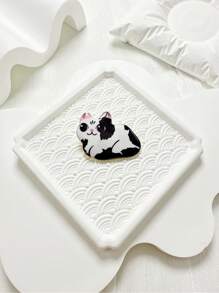 1 件可爱锌合金卡通猫翻领别针，时尚百搭服装和包袋配饰 - 小貓 - 查看 9