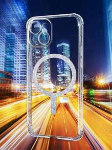 防震透明硅胶手机壳，兼容 13/11/12/13/14 Pro Max/15 Pro Max/16 Pro Max/16 Pro/Galaxy、Mi、Redmi，TPU 保护后盖 1 件全新透明磁性星空壁纸防水防摔防刮 - 無色 - 查看 4