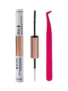 Cola e Selante de Cílios 10ml, Cola de Cílios Individuais Supermáxima Fixação e Removedor de Cola de Cílios 5ml, Kit de Pinças