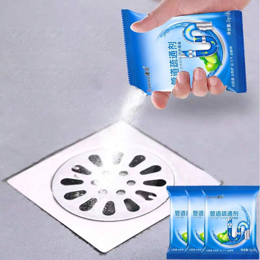 Quick Pipe Unblocking Agent Powerfully Dissolves Clogged Kitchen Sinks, Clears Bathroom Toilet Sewers, And Removes Odors - Powdery - View 1
