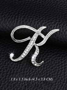 Vintage Versatile Men's English Letter Brooch, Suit Lapel Flower Badge, Unisex Fashionable Large Pin Clothing Accessory, High-End Suit Decoration, Sweater/Jacket Pins, Suitable For Parties, Weddings, Birthdays, Daily Wear, Holiday Gifts