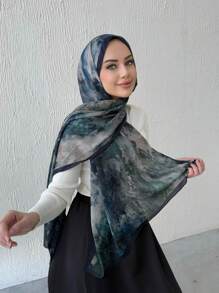 1 Piece Chiffon Hijab Printed Scarf, Elegant And Luxurious Retro Color Women Headscarf Shawl Hijab Abaya Accessories Women Veil For Dress - Multicolor 4 - View 15