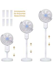 110cm Rotating Table And Floor Fan USB Portable Articulated With Rechargeable Battery - Bingo - 彩色 - 查看 2