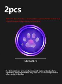 2 个汽车 LED 发光杯托垫，7 色杯垫汽车氛围灯，USB 充电防滑杯垫（杯垫直径约 6.8 厘米/2.68 英寸，适合 6.8 厘米杯托），购买前请检查尺寸 - 白色 - 查看 10