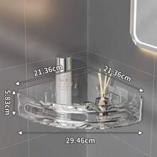 1 pieza Estantería de esquina para ducha, para almacenamiento de champú, acondicionador y jabón, diseño de drenaje rápido, instalación sin taladrar, apta para baño, cocina, accesorio de almacenamiento multifuncional para el baño, decoración del hogar, organizador de baño, decoración de otoño, de vuelta a la escuela