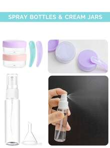 19 件旅行瓶套装，便携式可再填充旅行洗漱用品配件，经 TSA 认证，防漏旅行装洗发水护发素乳液容器套装