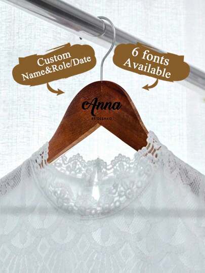 1pc Custom Name And Role Hanger, Custom Wedding Style Hanger With Name And Role, Custom Wedding Hanger, Personalized Name And Role Hanger, Personalized Hanger, Wedding Hanger For Groomsman, Groom Suit Hanger, Bridesmaid Proposal, Wedding Dress Hanger, Best Man Gifts, Wedding Decor, Wooden Hanger, Ideal For Anniversaries, Wedding Gift, Best Gift For Couples, Besties, Girlfriend, Boyfriend, Colleagues, Gift For Him/Her,Home With Accessible Solutions,Warm Ambience,Home & Living,Customized Hangers & Racks