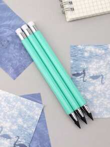 3pcs Infinite Black Pencils, Everlasting Pencils Without Sharpening, Kawaii Infinite Pen Without Ink, Art Supplies School Stationery Pencil Lead And Eraser,Back To School - Multicolor - View 14