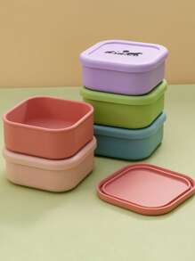 PopLittleOne 1pc Silicone Baby Food Storage Box Cute Pattern Baby Tableware Single Compartment Baby Outdoor Dinner Box Portable Baby Lunch Box Baby Shower Gift - Multicolor - View 8