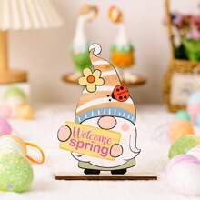 1 件复活装饰用品复活节印花老人木制装饰品 Q 版彩色侏儒装饰品节日庆典生日派对宴会茶会精美工艺品时尚搭配