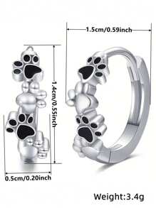 1 对可爱 925 纯银环形耳环 结婚周年纪念耳饰 女士礼物 精美珠宝