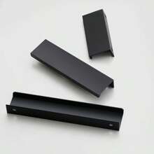 4pcs Stainless Steel Hidden Cabinet Handles, Modern Kitchen Drawer Pulls, Suitable For Cabinets, Drawers, Furniture - Multicolor - View 13