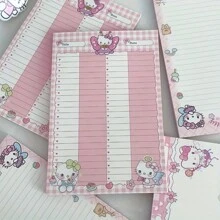Sanrio (Losowy wzór) 1 zestaw/4 szt. Sanrio Memo Notebook Naklejki z imieniem Naklejki projektowe Urocze kreskówkowe notatki KT Nowy notatnik KT Cat Urocze naklejki Bardzo atrakcyjne Grube, rozrywalne notatki