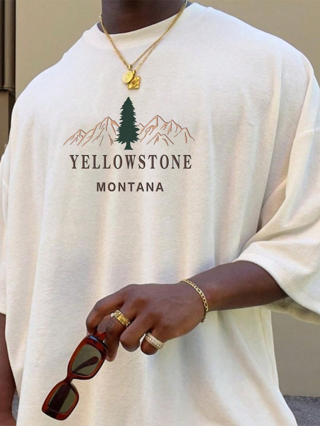 Plus Size Men's Personalized Printed Short Sleeve T-Shirt, Summer Fashion