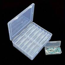 12pcs/Set Transparent Portable Storage Box, Multifunctional Handicraft Organizer, Suitable For Hair Accessories Jewelry Necklaces Rings, DIY Handmade Rice Beads Finishing Container, Organizer Supplies