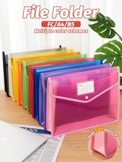 FC/A4/B5 File Folder, Holds 500 Sheets Of Paper, For Office, Contracts, Test Papers, Materials, Pregnant Women's Examination Reports, Schools,Back To School,School Supplies