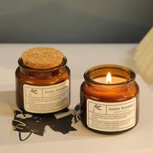 Wooden Stopper Brown Bottle Aroma Candle, Handmade Soy Wax Candle In Teacup, Smokeless, Home Fragrance & Women's Scented Candle Gift For Birthday, Valentine's Day, Mother's Day, Easter, Wedding, Festivals Gifts Graduation